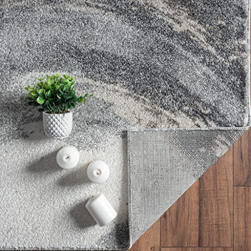 LUXE WEAVERS Lagos Collection 5070 Grey 4X5 Geometric Area Rug