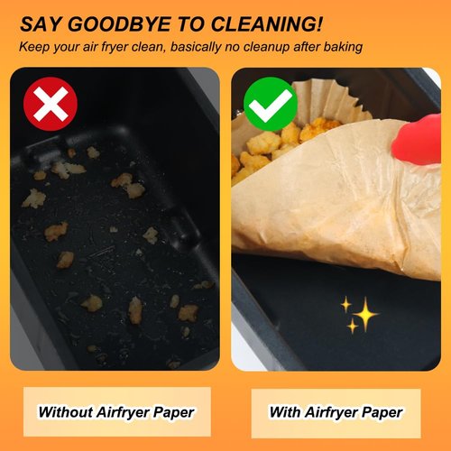 BYKITCHEN Air Fryer Liners for Ninja FG551/DG551/IG651 Foodi Smart XL Indoor Grill, Set of 100, Rectangle Air Fryer Parchment Paper Liners, Ninja Foodi XL Grill Accessories