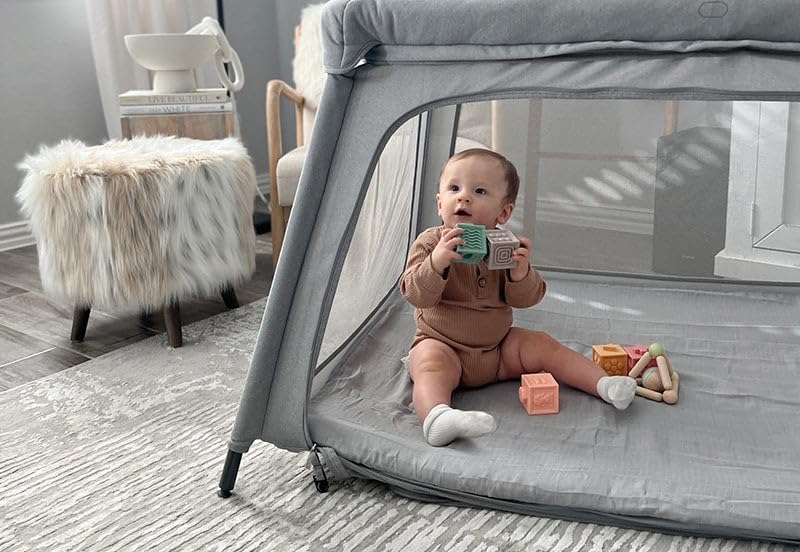 Baby Travel Crib Fitted Sheet 2-Pack - Breathable Cotton for 2024 Deluxe Model