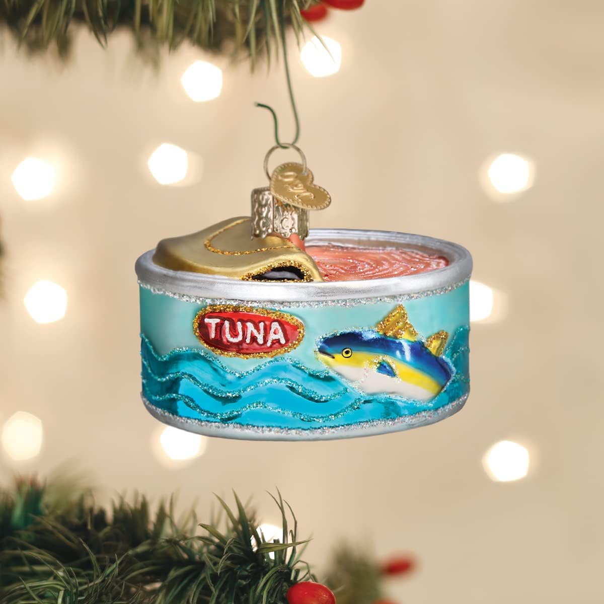 Handcrafted Glass Cheese Wedge Ornament - Unique Christmas Tree Decoration
