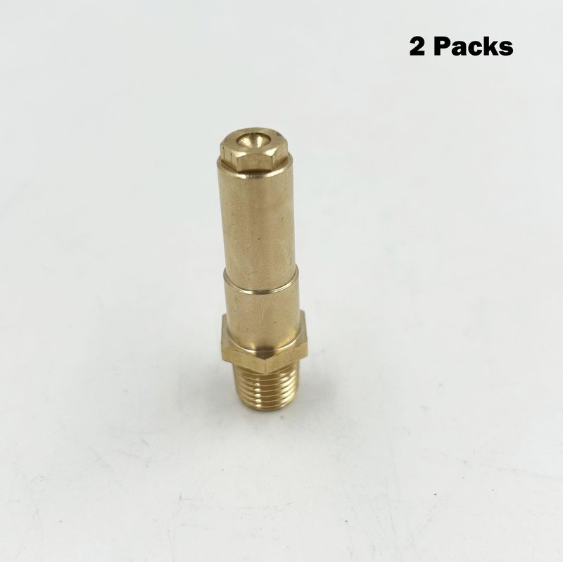 MENSI Gas Fryer Nozzle Orifice Replacement Repair Parts Size 0.043" Holes Non Universal, 1/4" NPT Male Thread, 2 Packs
