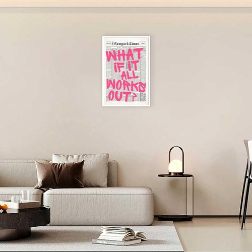 Drimiler Retro Pink Font Poster - Positive Affirming Quote Canvas Wall Art | Minimalist Decor 12x18in Unframed