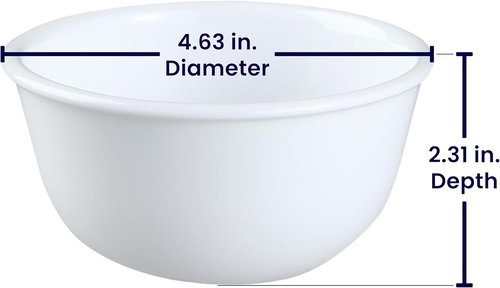 Corelle Livingware Dessert Bowl Set - Winter Frost White, 11-Oz, Set of 4 for Elegant Dining