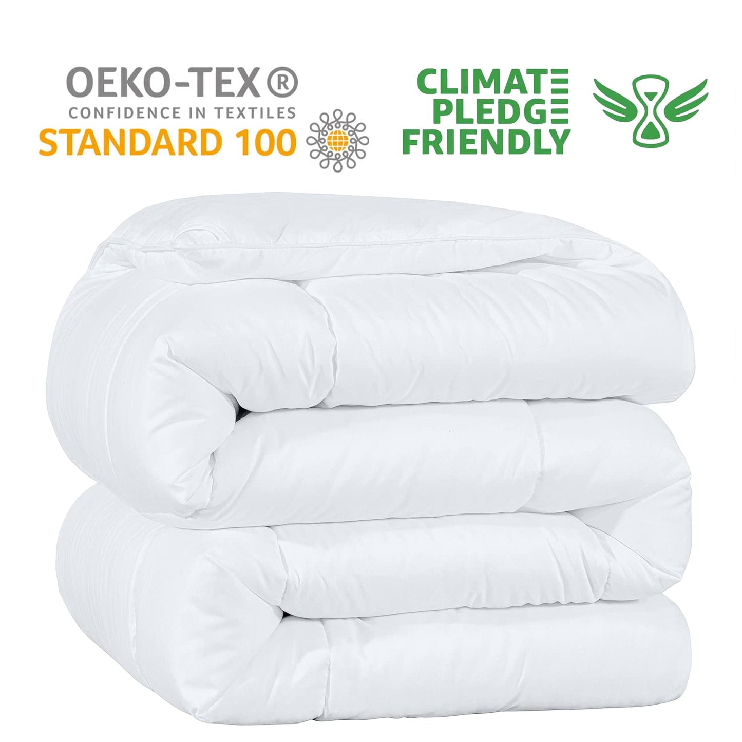 Kingsley trend California King Comforter Duvet Insert - All Season Quilted Ultra Soft Breathable Down Alternative Cal King Size Comforter, Box Stitch White Comforter with Corner Tabs, Cal-King 102x96