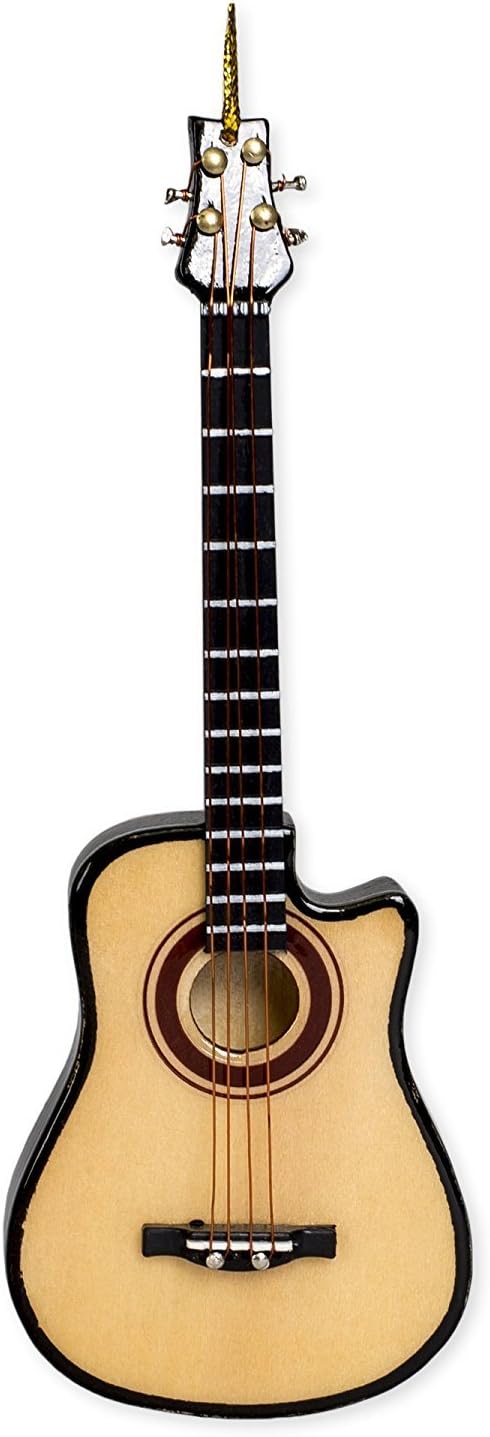 5-Inch Bass Acoustic Guitar Christmas Tree Ornament - Broadway Gifts