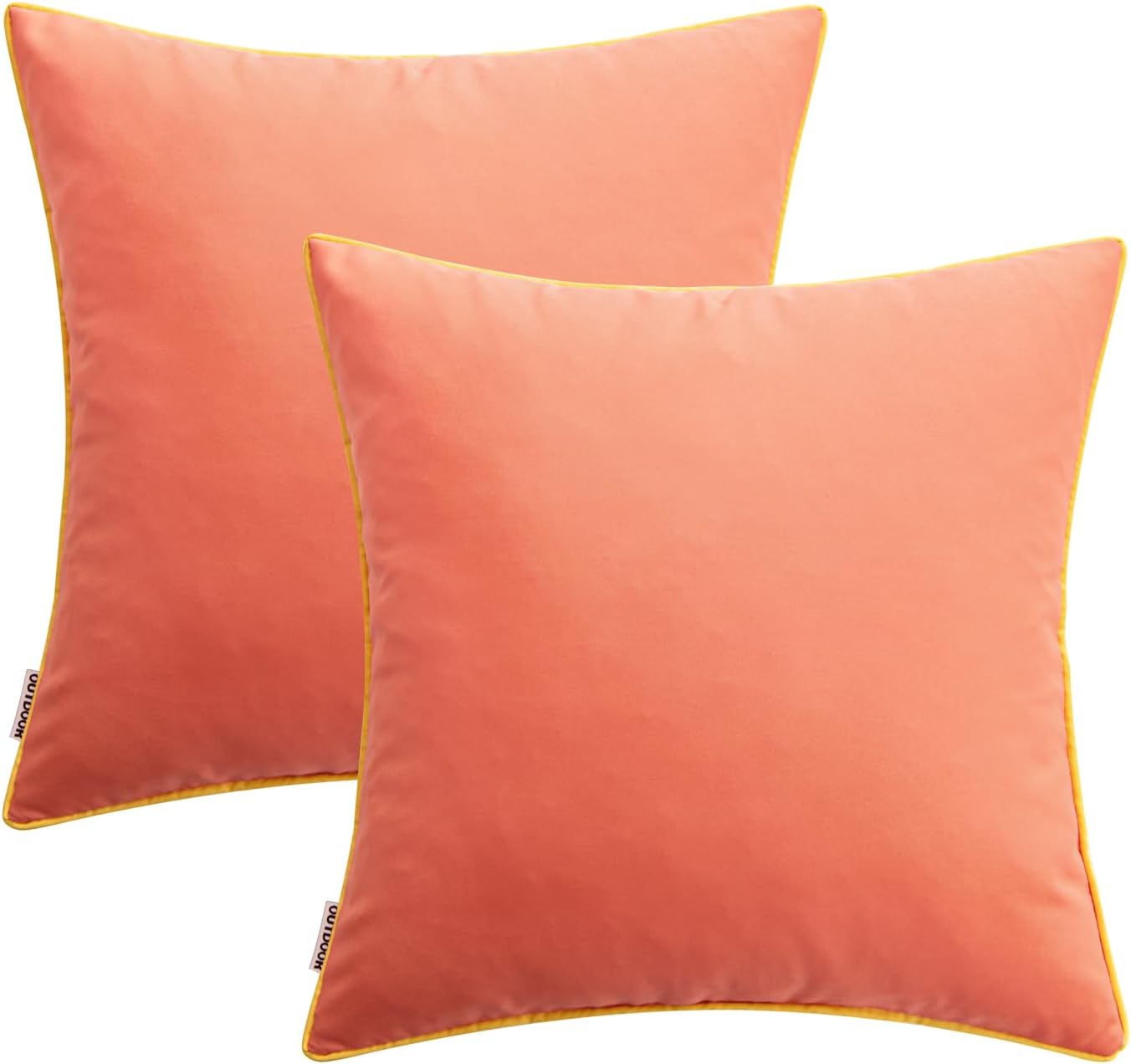 MIULEE Outdoor Waterproof Throw Pillow Covers - Decorative 18x18 Inch Coral Red Cushion Cases for Patio & Garden