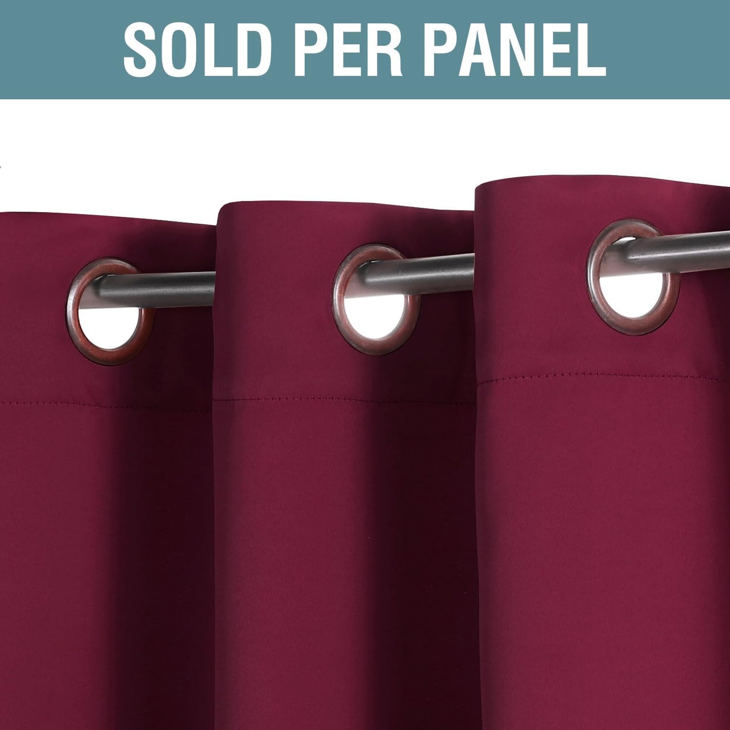 Blackout Curtains 52x63 Inch - Ultra Soft Thermal Insulated Grommet Panel for Living Room & Bedroom