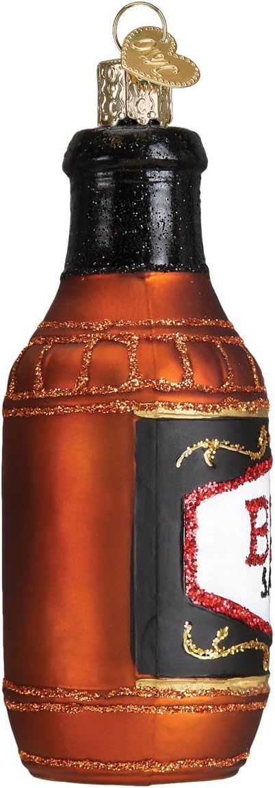 BBQ Sauce Glass Blown Ornament - Old World Christmas Food Decor 32292