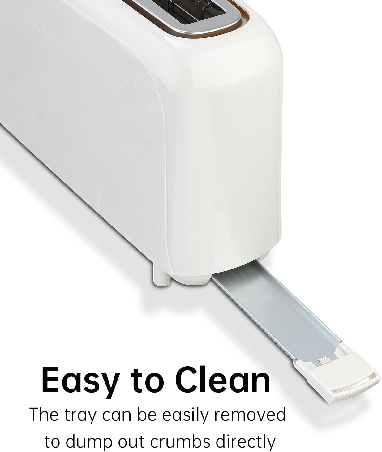 SEEDEEM 2-Slice Slim Toaster - Fits Bagels & Artisan Bread | 10" Long Slot, 6 Shade Settings, Auto Shut-Off, White