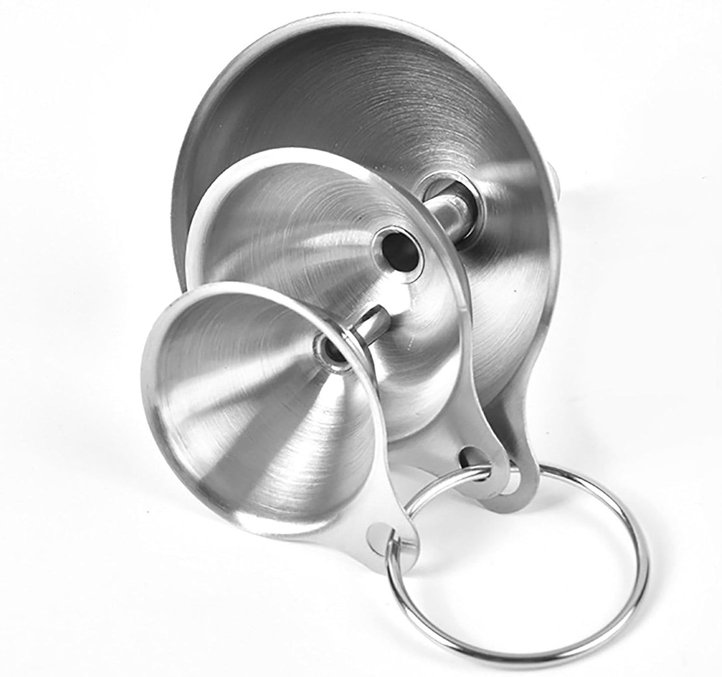 Skiennix Stainless Steel Funnel Set - 3 Sizes with 2 Cleaning Brushes for Effortless Bottle Filling