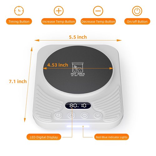 Banyaa Sourdough Starter Warmer with Temp Strips - Precise Thermostat (70-110°F), Intelligent Memory & 24H Timer, Bread Baking Supplies Tools (White)