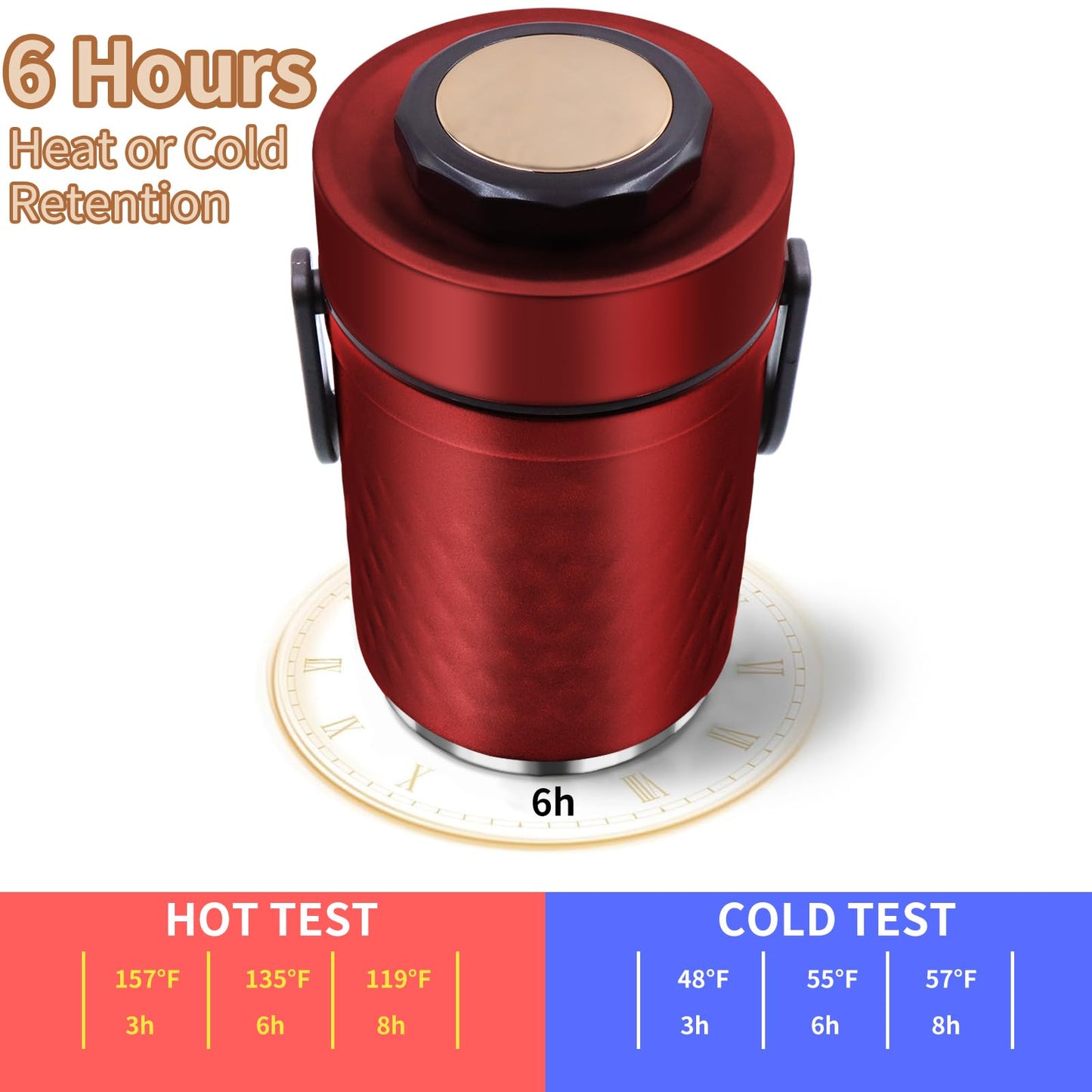 YRPOMJV 67oz Thermos for Hot Food,3-Layer Sealed Stackable Food Thermos,with Lunch Bag Soup Thermos Wide Mouth,It Is Suitable for Daily Office Meals, and Outdoor Meals (Red+Navy Insulated Bags)