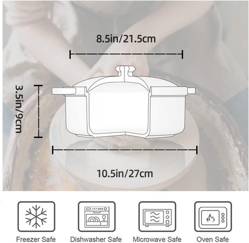 Fun Elements Casserole Dish - 2 Quart Lace Embossed Ceramic with Lid | Oven-to-Table Serving for Holidays