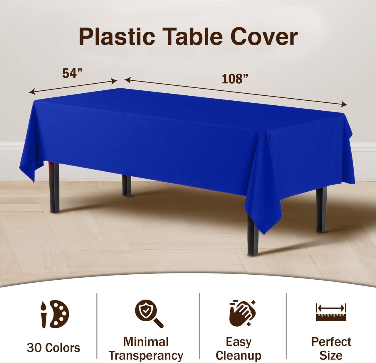 Ivory 84-Inch Round Tablecloth - 12-Pack Premium Plastic Party Supplies