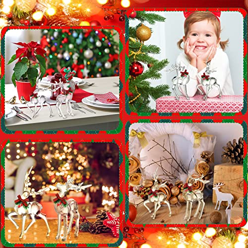Bucherry 2-Pack Christmas Acrylic Reindeer Figurines - Basic Style Holiday Decor