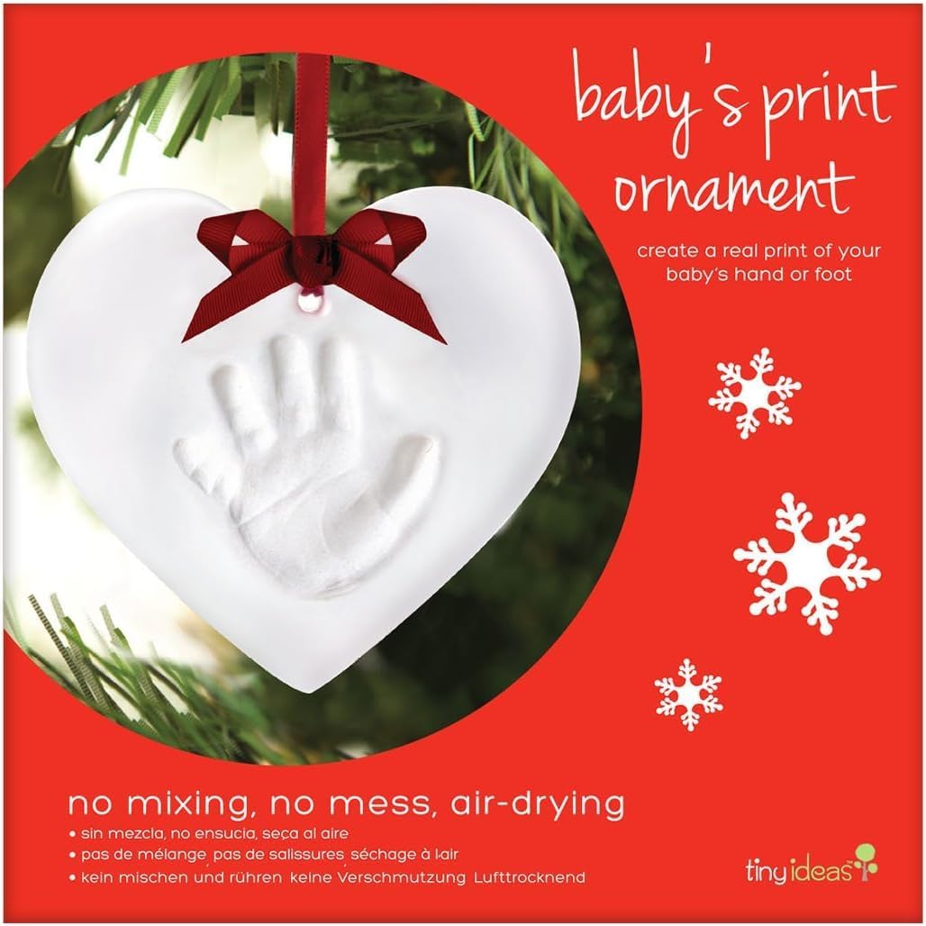 Christmas Baby Handprint Ornament Kit - DIY Keepsake Bauble with Paint for Newborns