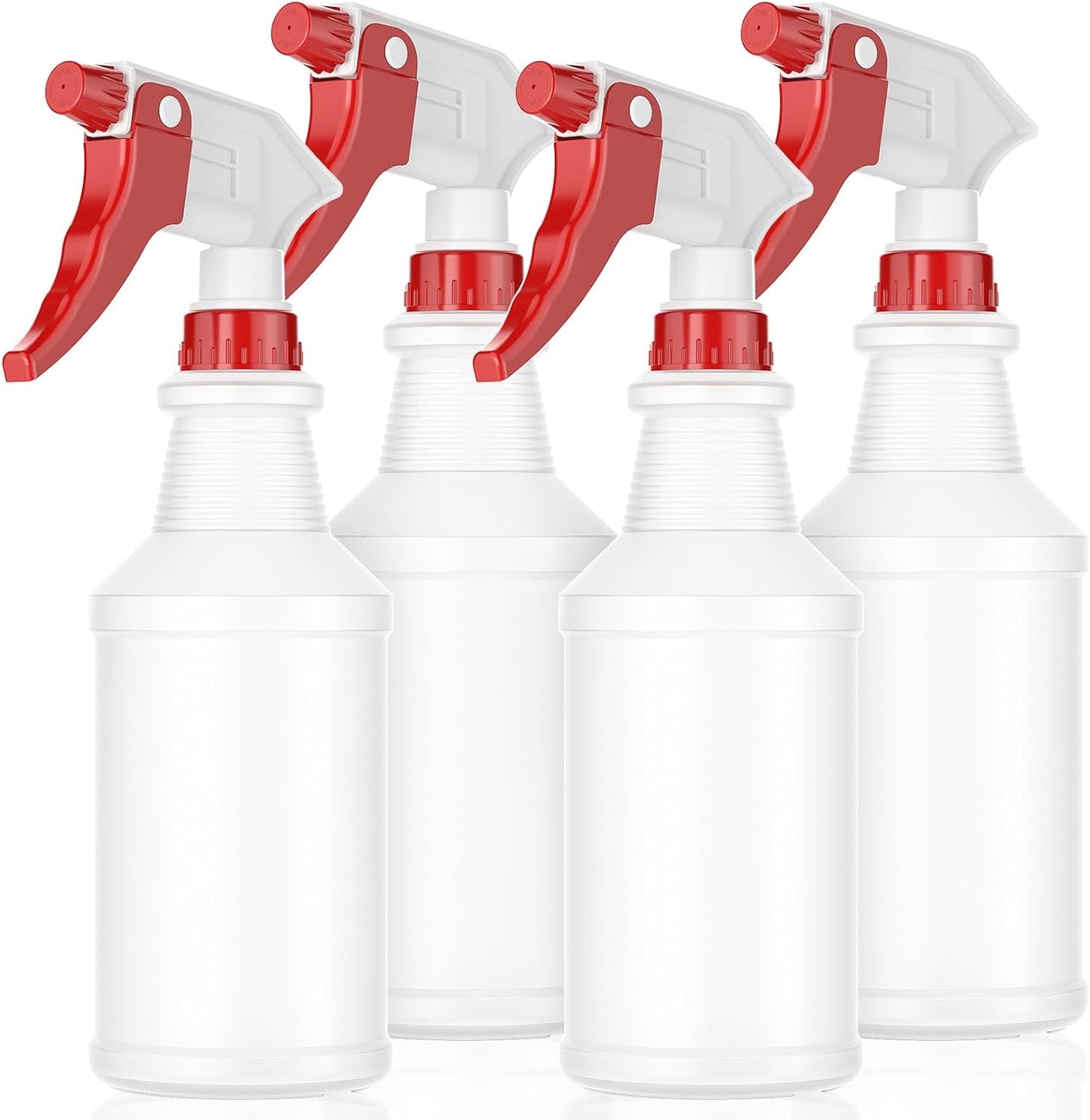 LiBa Spray Bottles - 4 Pack 16 Oz Refillable Empty Spray Bottles for Cleaning & Hair Care | Flexible Nozzles