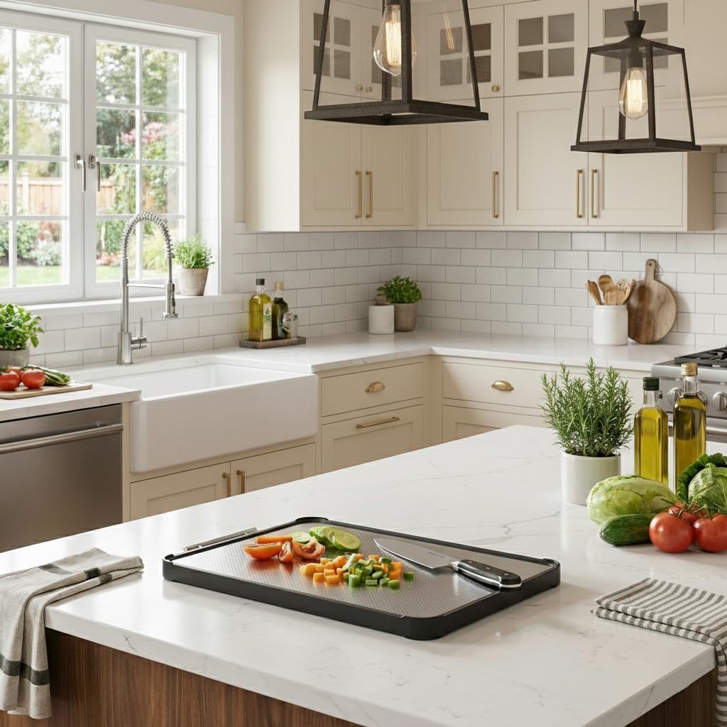 Stainless Steel Cutting Board - Double-Sided 316 Stainless Steel | 2-in-1 Chopping Board 16" x 11" for Meat & Vegetables