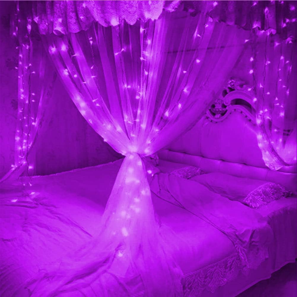 300 LED Twinkle Star Curtain String Lights - Warm White for Wedding, Home & Garden Decor