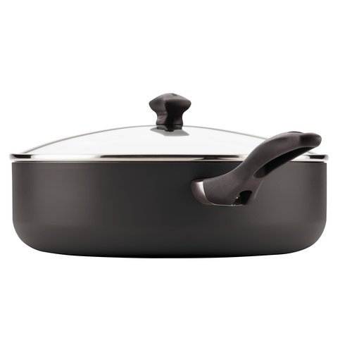 Farberware Dishwasher Safe Nonstick Jumbo Cooker/Saute Pan with Helper Handle - 6 Quart, Black