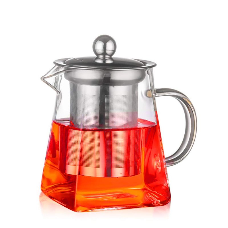 with Infuser Clear Glass Teapot,Tea Pot with Tea Strainers,Borosilicate Glass Teapot with Infusers for Loose TeaHeat Resistant Loose Leaf Teapot,Stovetop Dishwasher Safe (750ML/25OZ)