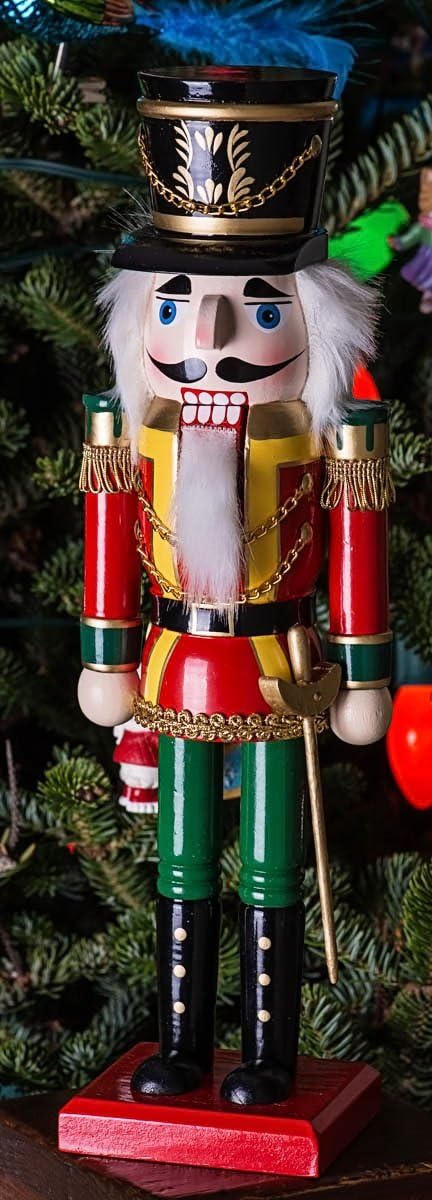 Red Prince 12-Inch Wooden Nutcracker - Festive Christmas Décor for Shelves & Tables