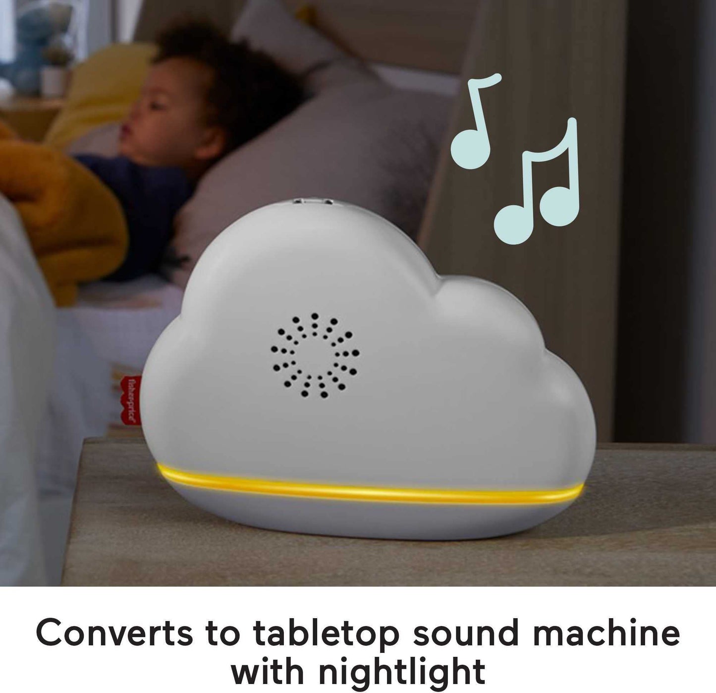 Fisher-Price Baby Toy Rainbow Showers Bassinet Mobile to Bedside Sound Machine with Music & Night Light for Newborn to Toddler Ages 0+ Months
