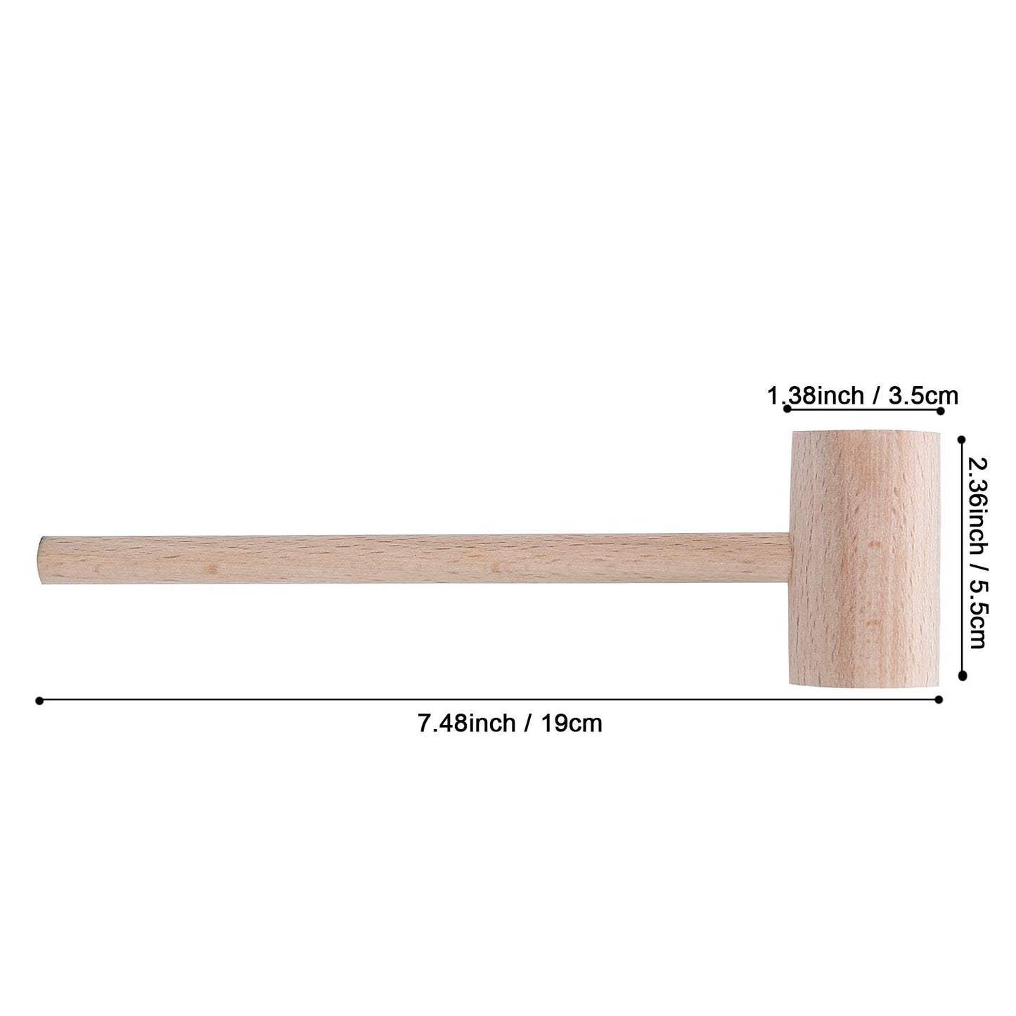 16 PCS Wooden Crab Mallets Natural Hardwood Lobster Hammers