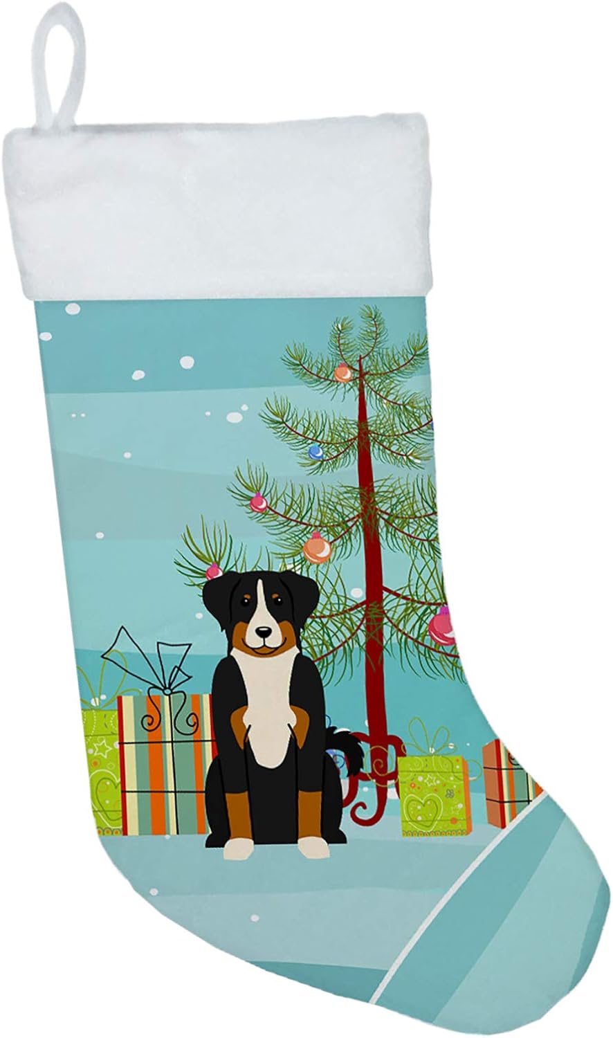 Merry Christmas Tree Dogue de Bordeaux Stocking - Festive Fireplace Decor for Holidays
