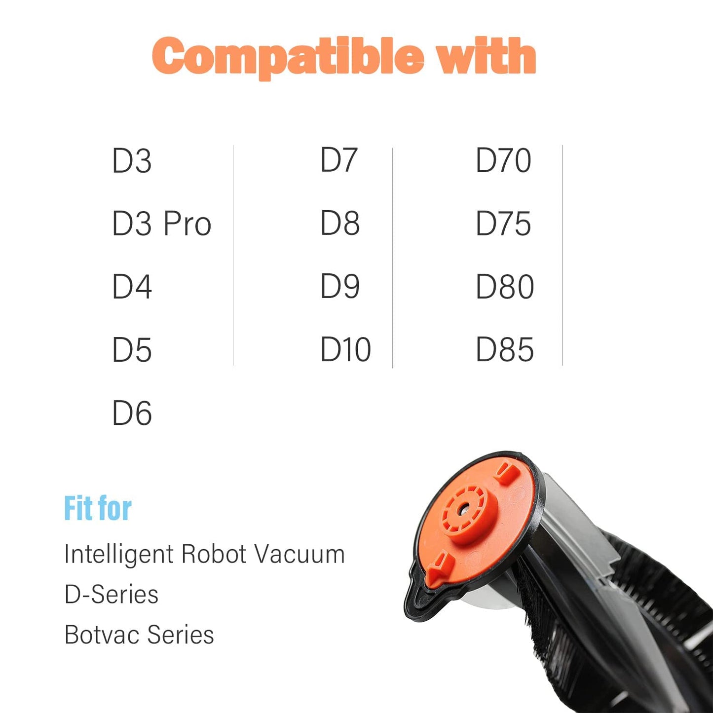 BBT BAMBOOST Replacement Main Brush fit for Neato D4, D7, D8, D9, D10, D6, D5, D3, D3 pro,D70,D75,D80,D85, Connected Series Robot Vacuum Part Replacement Cleaner (2 Pack)
