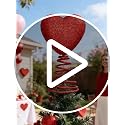 Red Heart Christmas Tree Topper, Glitter Mini Holiday Decoration