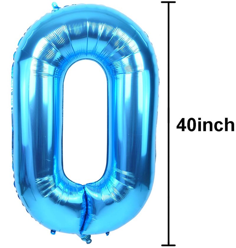 TONIFUL 40 Inch Blue Large Numbers Balloon 0-9 Foil Mylar Big Number 1 Balloon Digital 1 for 2026 Graduation New Year Eve Birthday Party,Wedding, Bridal Shower Engagement Photo Shoot, Anniversary