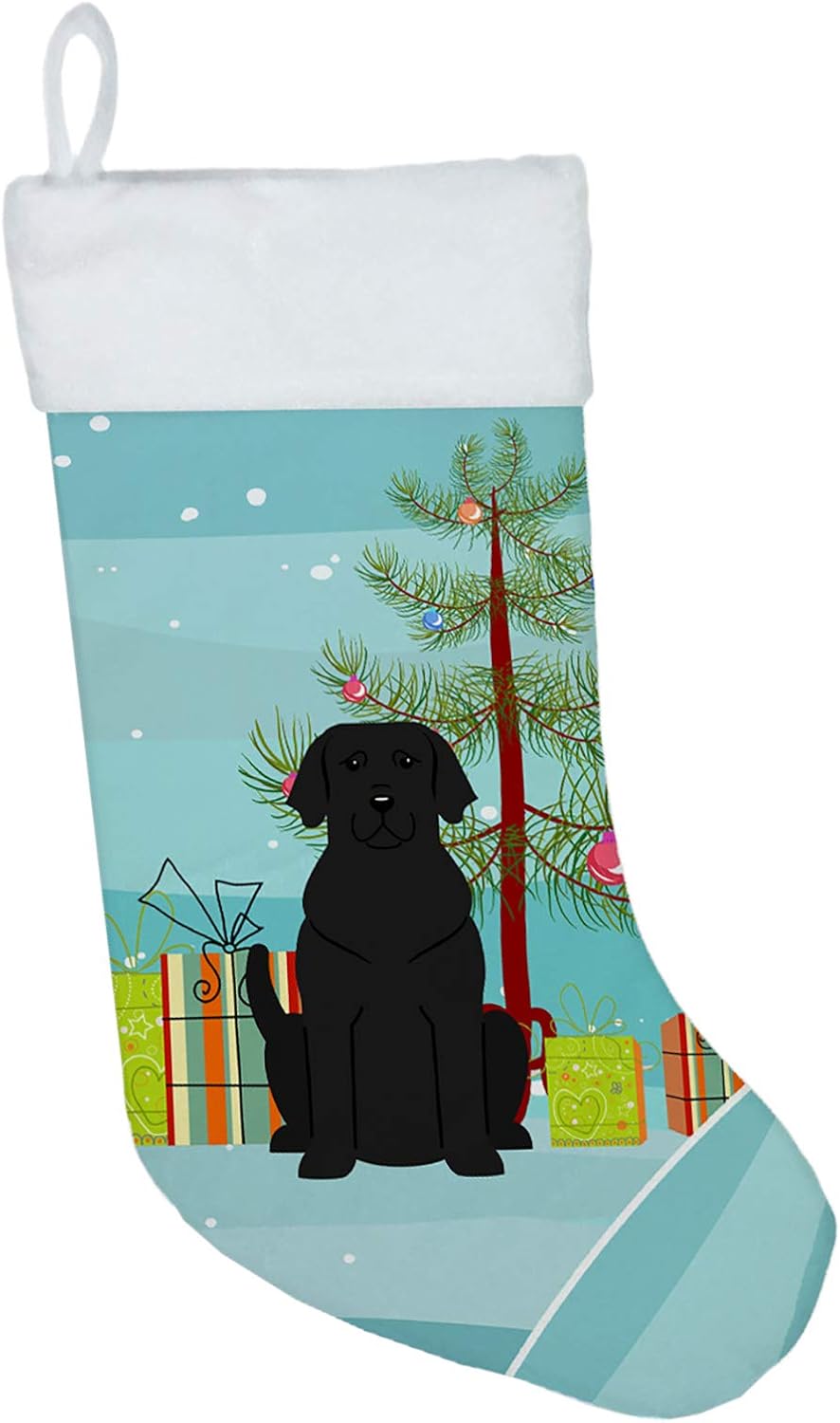 Merry Christmas Tree Dogue de Bordeaux Stocking - Festive Fireplace Decor for Holidays