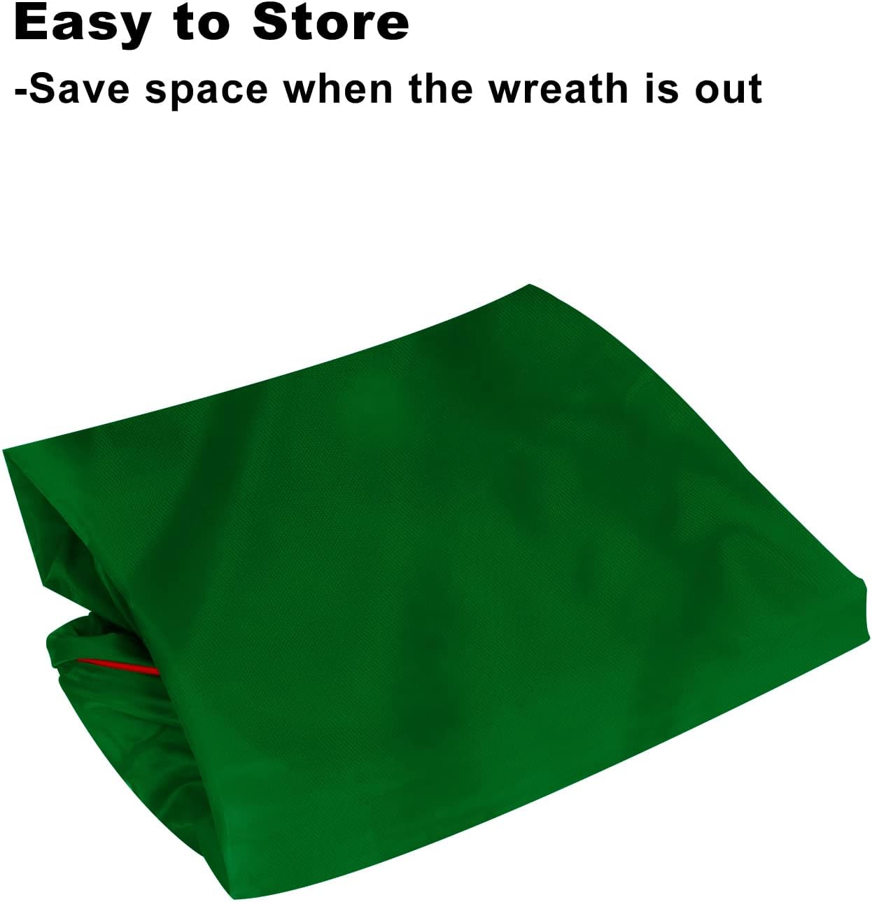 Skiennix Christmas Wreath Storage Bag - Heavy Duty Container with Reinforced Handles & Double Zipper - Protect Your Holiday Decor - Green