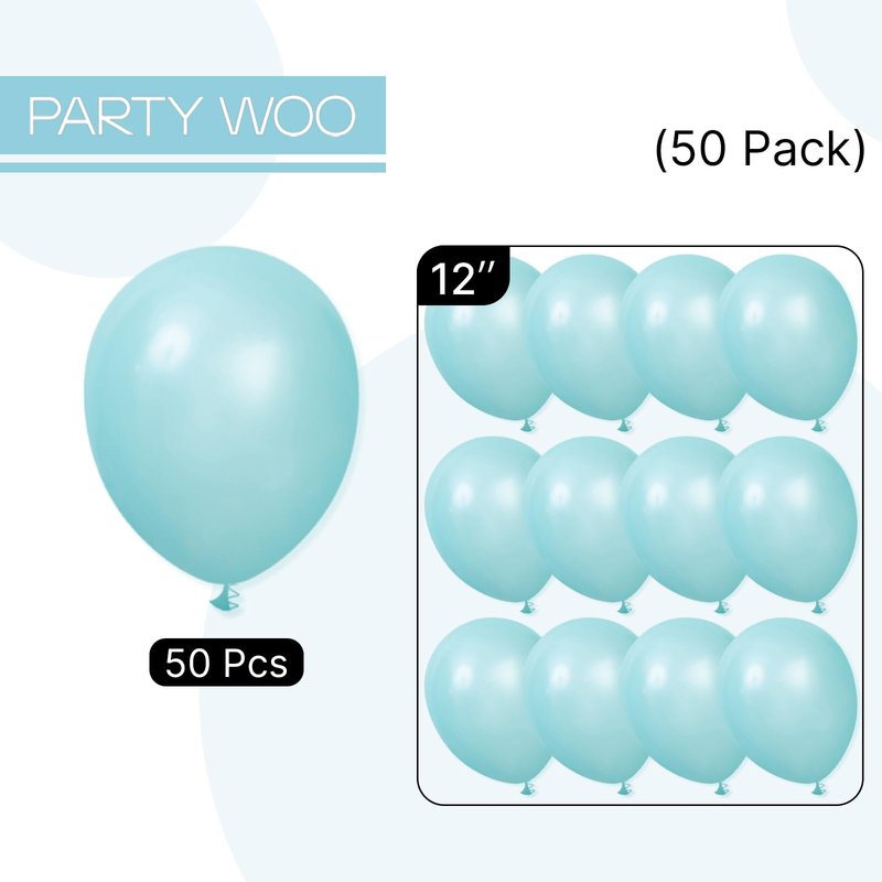 PartyWoo Pearl Teal Balloons 50 pcs 12 Inch Pearl Aqua Blue Turquoise Dark Teal Balloons for Graduation Wedding Baby Shower Bridal Shower Gender Reveal Mermaid Birthday Party Decorations Teal-Z13