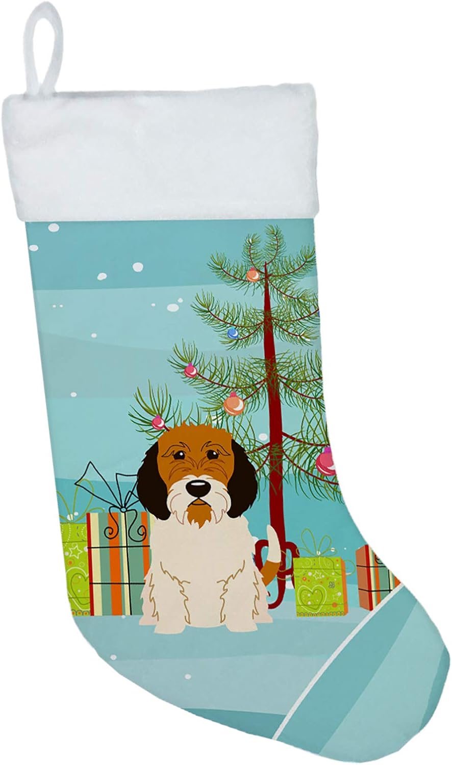 Merry Christmas Tree Dogue de Bordeaux Stocking - Festive Fireplace Decor for Holidays
