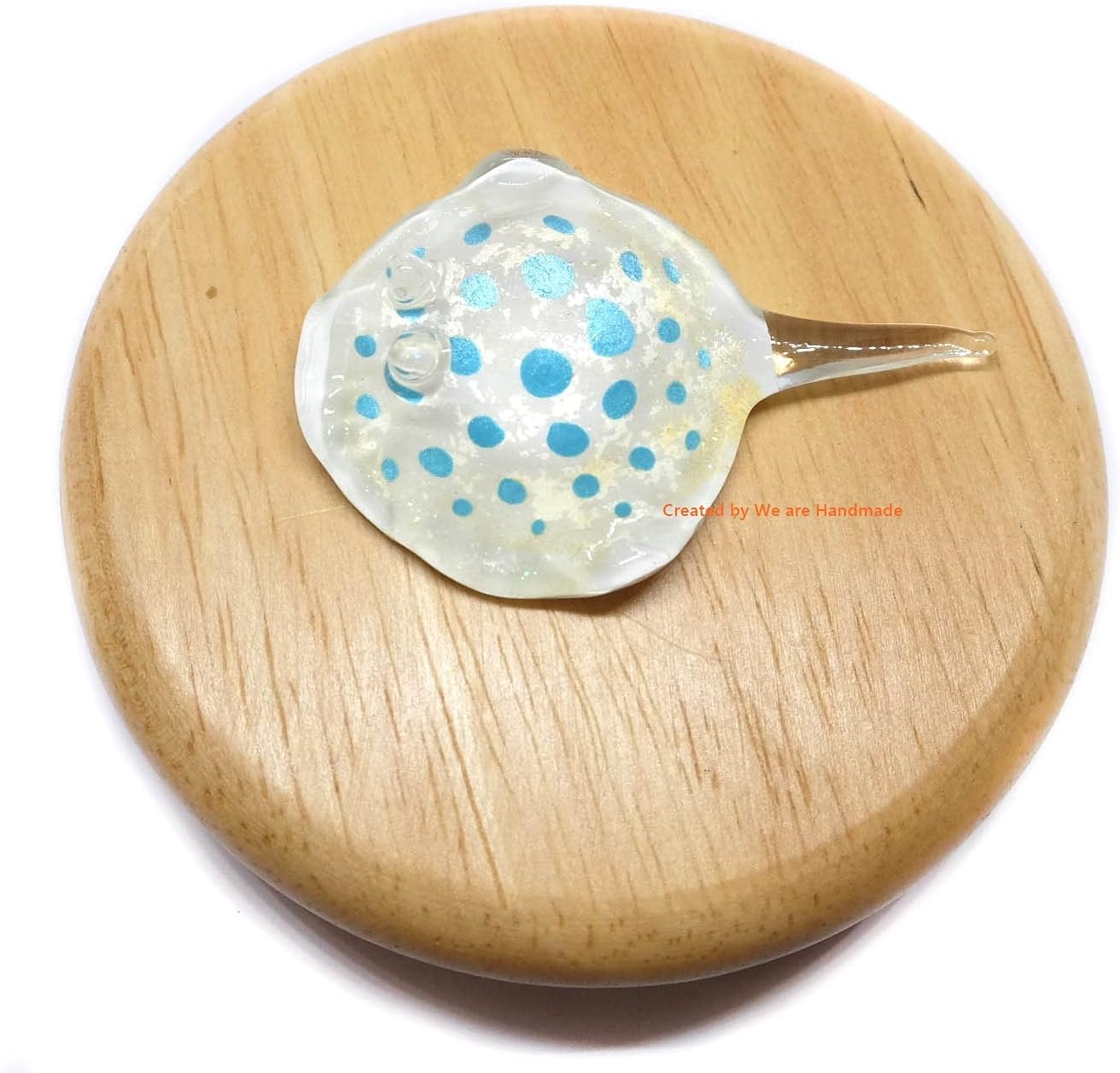 Sky Blue Handmade Mini Stingray Figurine - Blown Glass Ocean Decor & Collectible Gift