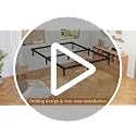 White Queen Metal Bed Frame 8-Inch Support with 9 Legs, Folding Design