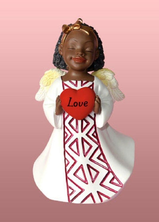 African American Christmas Ornament - Love (White) 4-Inch Holiday Decoration