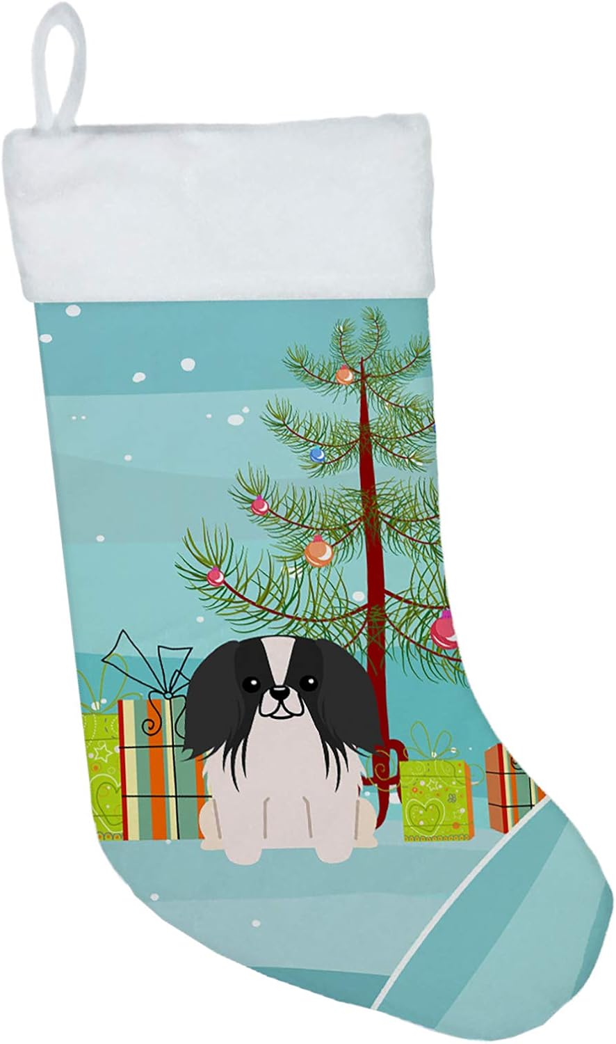 Merry Christmas Tree Dogue de Bordeaux Stocking - Festive Fireplace Decor for Holidays