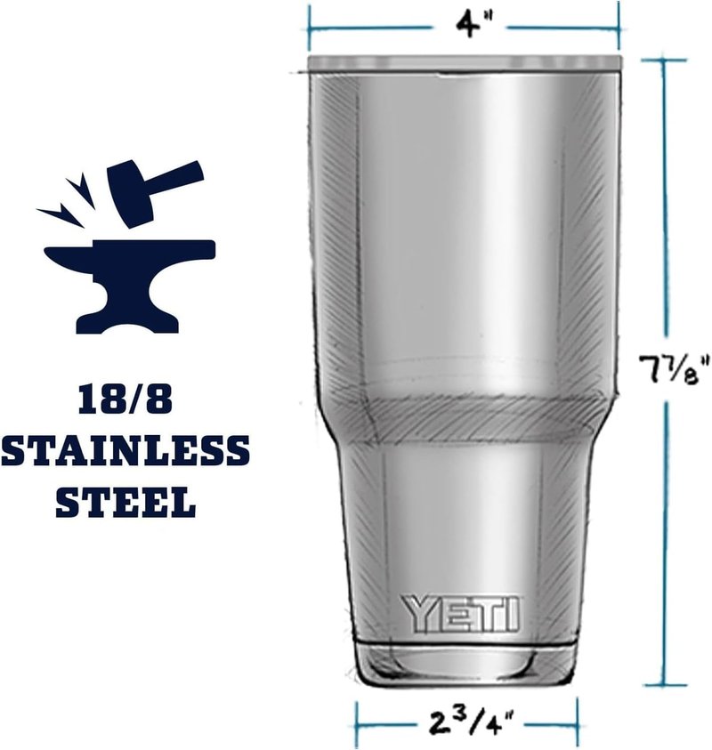 YETI Rambler 30 oz Stainless Steel Vacuum Insulated Tumbler w/ MagSlider Lid, Black
