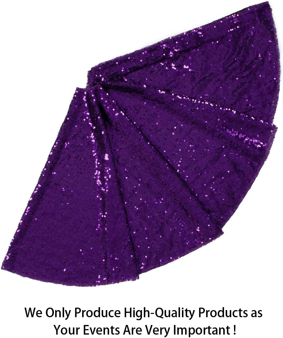 48-Inch Silver Sequin Christmas Tree Skirt - Reusable Holiday Decor for Festive Parties