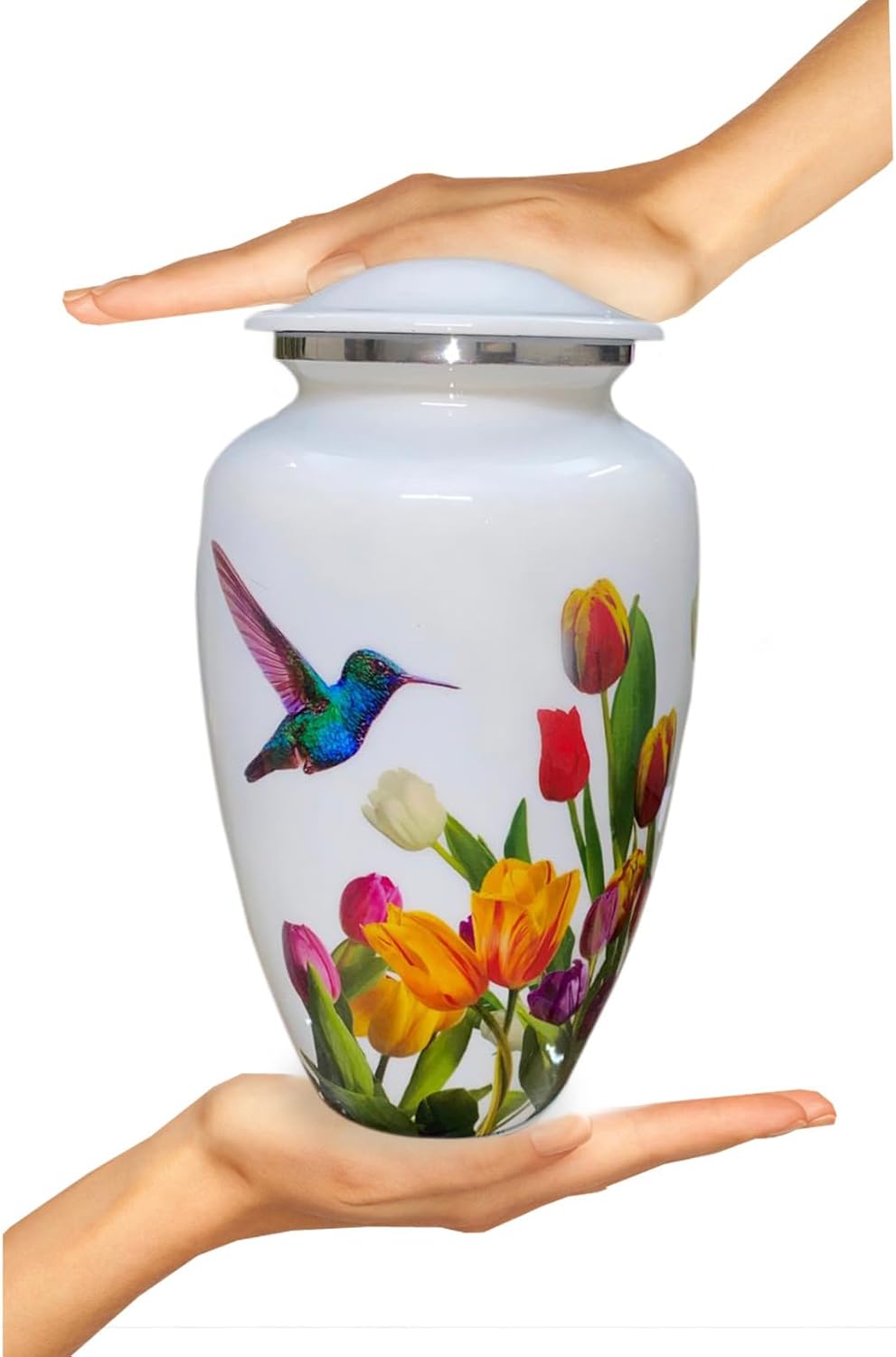 BOLD & DIVINE Adult Purple Hummingbird Cremation Urn | Human Ashes Adult Memorial urn, Burial, Funeral Cremation Urns | 200 Cubic Inches (Large Adult)