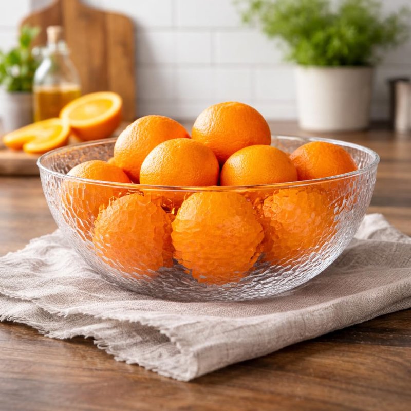 Lillian Collection Stunning Clear Plastic Round Hammered Bowl - 18" (4 Pc.) - Unique Textured Design - Perfect for Parties & Displays