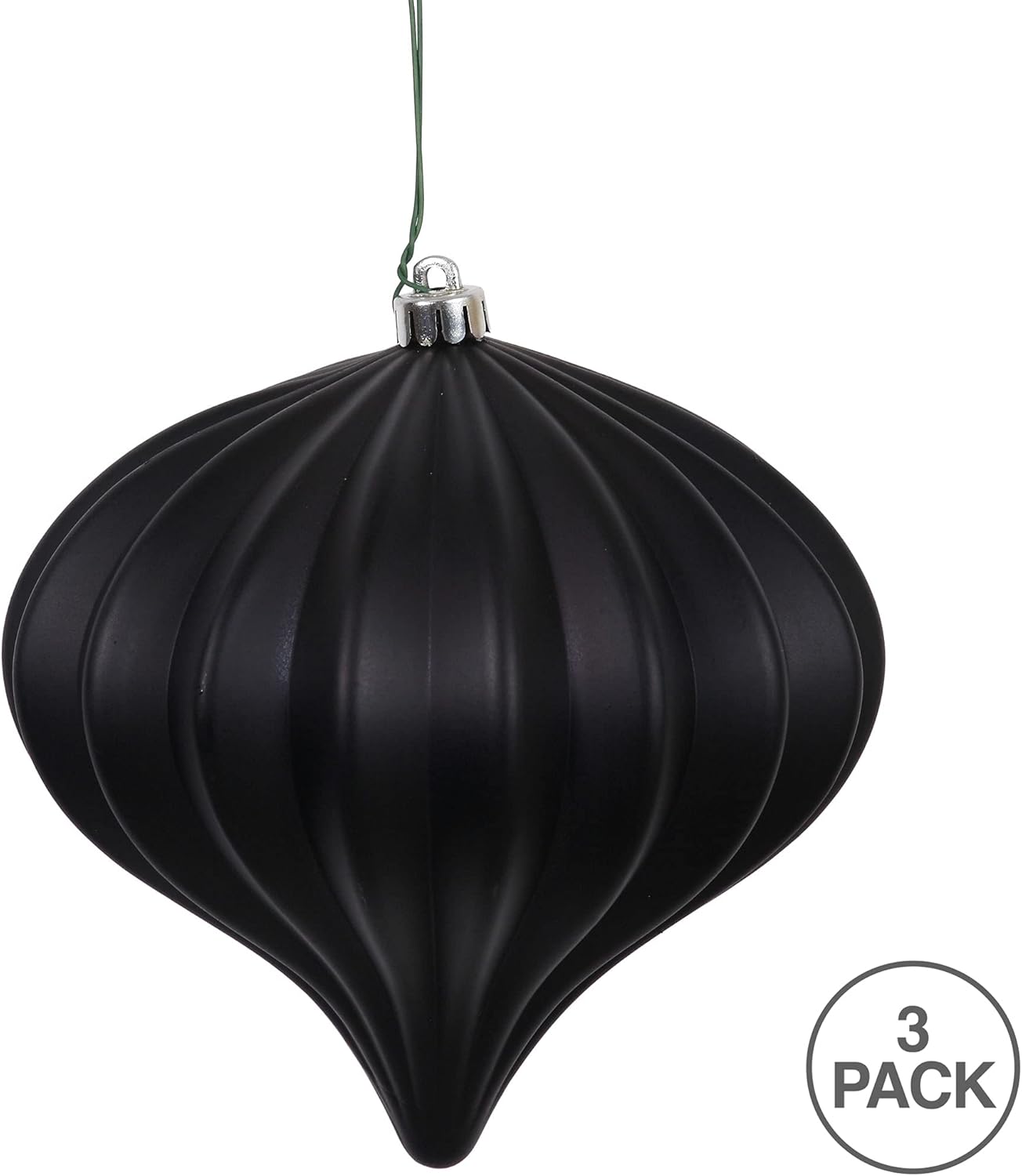 Burnished Orange Matte Onion Christmas Ornaments - UV Treated, Set of 3 by Vickerman