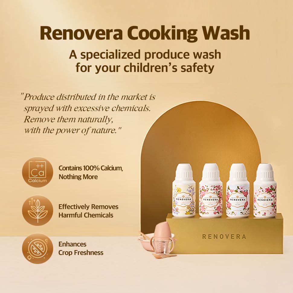 Renovera Cooking Wash (Christmas Rose) | Organic Fruit and Vegetable Wash, Newborn Essentials, Produce Cleaner
