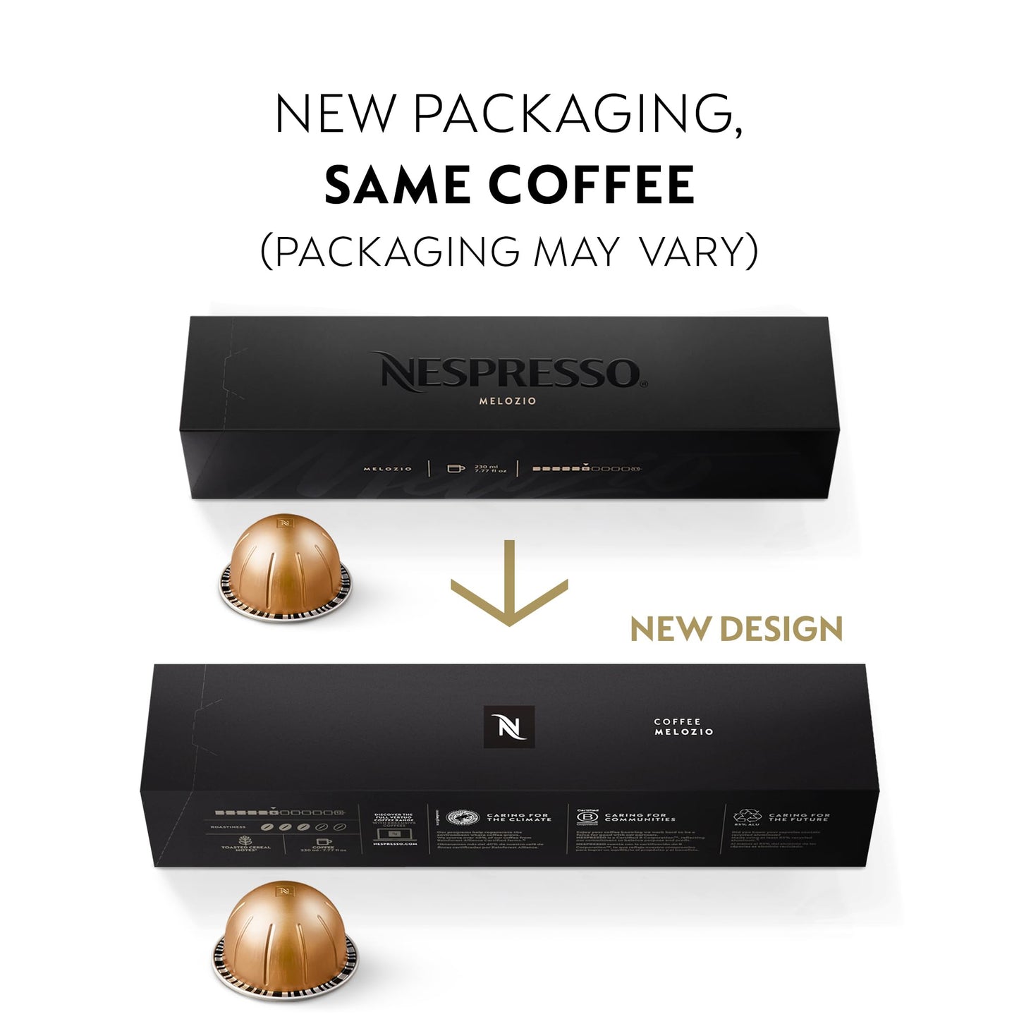 Nespresso Capsules Vertuo, Melozio, Medium Roast Coffee, 30-Count Coffee Pods, Brews 7.8oz.