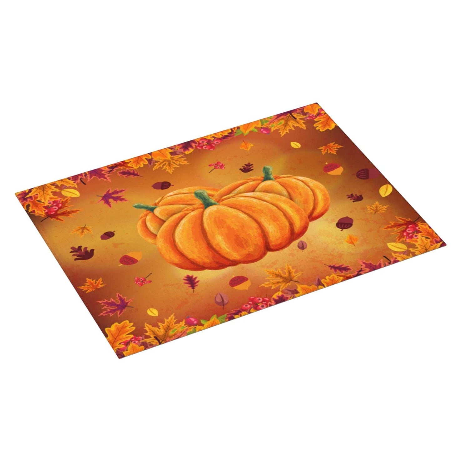 Fall Thanksgiving Pumpkin Coffee Mat Rubber Absorbent Dish Drying Mat For Kitchen Counter Coffee Bar Accessories 16x24 Inch