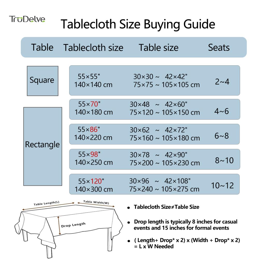 TruDelve Blue and White Stripe Cloth Tablecloths 55 x 70 inch Table Cloth Rectangle Table Fabric Cotton Tablecloths for Rectangle Tables (70"x55", Blue)