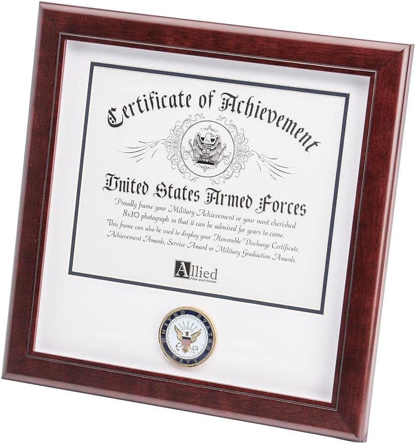 Allied Frame United States Army Certificate of Achievement Frame with Medallion - 8 x 10 inch